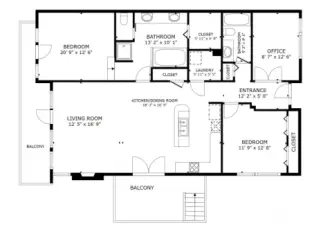 Fantastic floor plan! The garage is not shown in this illustration, but is just to the left of this photo (directly across - just steps from the entrance).