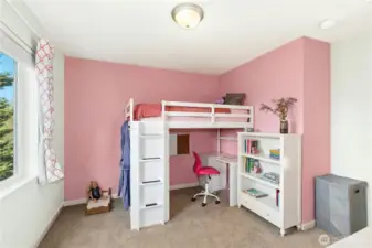 Bedroom Two:  Bright and welcoming, this room offers soft natural light and a cozy layout that’s perfect for rest, creativity, or study. The warm tones and simple design make it an inviting personal retreat.