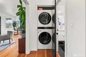 stack washer dryer. Laundry on main level