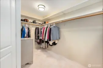 large walk in closet in the primary