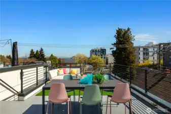 Stunning rooftop deck with incredible views and a gas hookup for a BBQ or gas fire pit.
