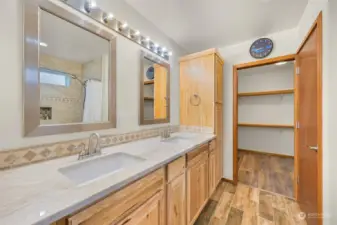 Bathroom to walk in closet