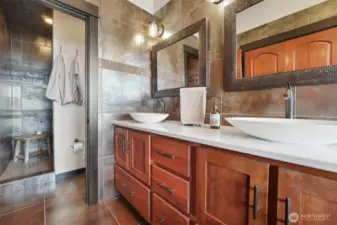 5-piece ensuite with private view, deep tub, double sinks and impressive shower.