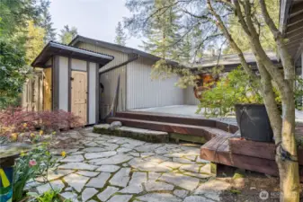Smartly designed potting shed to was a wonderful addition to this home.