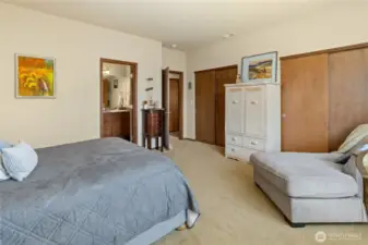 Double wall closets with a ton of closet space!