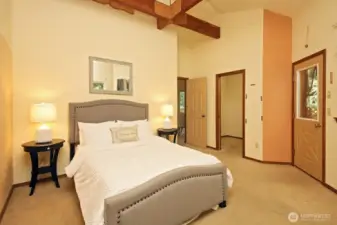 Primary bedroom with walk in closet