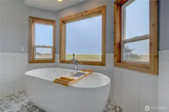 Bubbles, bath and a view!