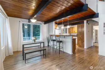 Open floor plan with living room open to the dining and kitchen areas