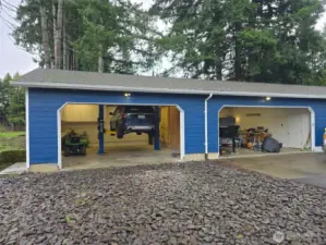 Inside the shop and garage.