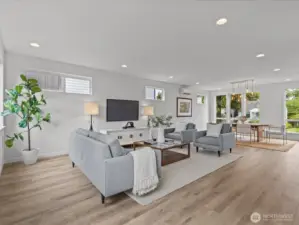 Wide open main floor plan. Similar model unit