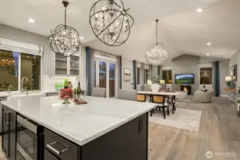 Oversized great room is perfect for casual living and entertaining.