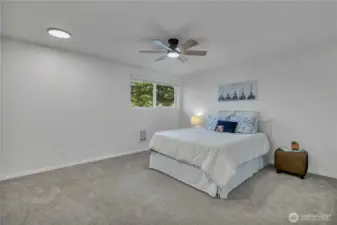 Extra large primary offers plenty of space for dressers.