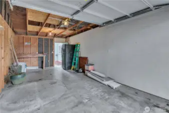 Large 1 car garage, with remote entry..