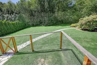 Fenced area off the back deck