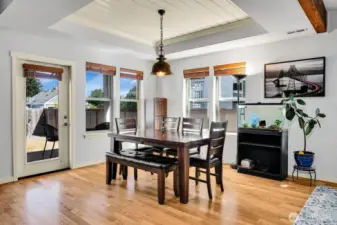Dining area with lots of natural light.