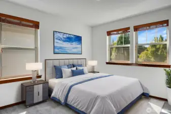 Guest bedroom virtually staged.