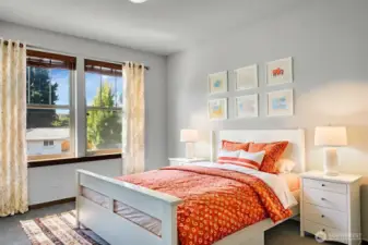 Guest bedroom virtually staged.