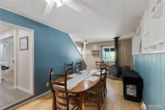 Formal dining space is just off of the kitchen.