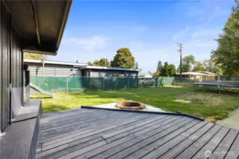 The back deck and firepit.