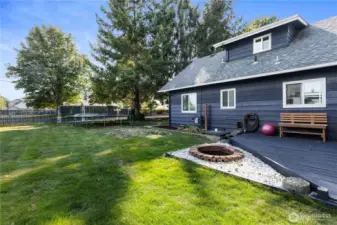 Double gate in backyard for RV parking or driving into yard.