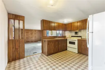 There is plenty of storage space in this generous sized kitchen