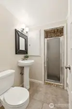 Bathroom on lower level.