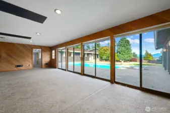 Pool house living area.