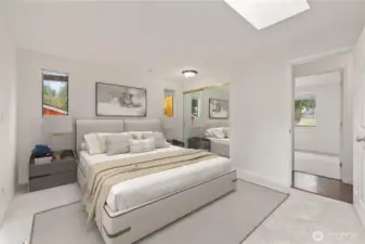 Primary Bedroom - Virtual staging for reference.