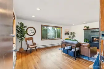 Beautiful hardwood floors and wood burning fireplace