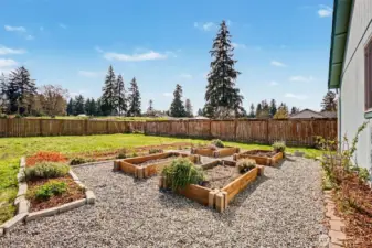 Garden beds have sprinkler system with wifi capability.