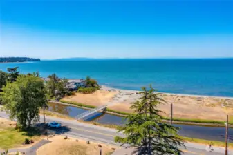 Another view of the bridge and beach.