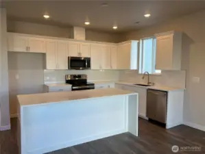 Quartz Waterfall Kitchen Island