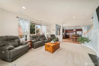 Family room off kitchen area