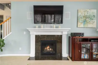 Family room gas fireplace