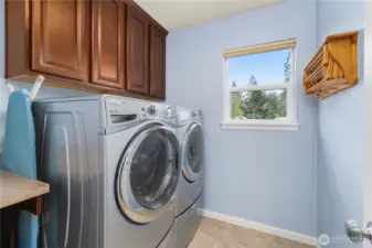 Upper level Laundry with storage and folding area