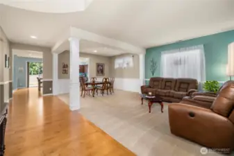 Another view of Formal Living room and large Dining room