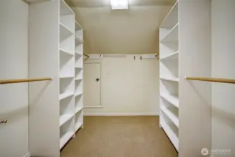 Primary walk-in closet.
