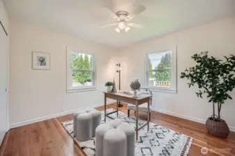Make bedroom two on the main floor an office, for all of your working from home needs!