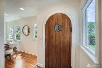 Step into the home and admire the coffered ceilings and Douglas Fir floors that glisten!