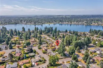 Fantastic location, right by Lake Meridian!