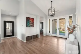Entryway with French Doors.