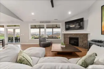 View of Living Room with glass sliding doors to patio and outdoor living area.
