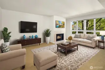 Another idea for living room layout - also virtually staged