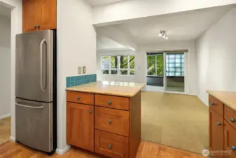 Kitchen was thoughtfully designed with storage in mind. Feels like a house-sized kitchen!