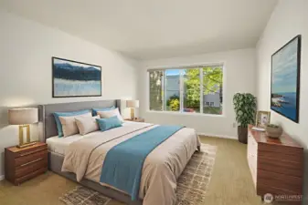 Big bedroom that will easily fit a king-sized bed.
