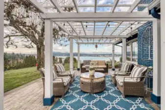You will love summer days in this wonderful outdoor space. How about that view?