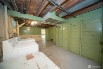 Washer and dryer in the basement