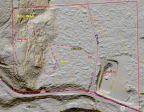 Hillshade map of the property. East and west side of Elkhorn