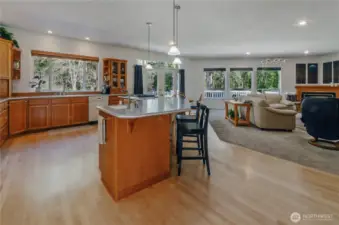 Oversized kitchen with plenty of eating space