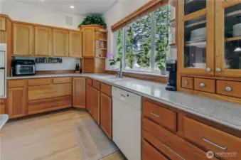 Lots of windows to enjoy the green belt behind the home